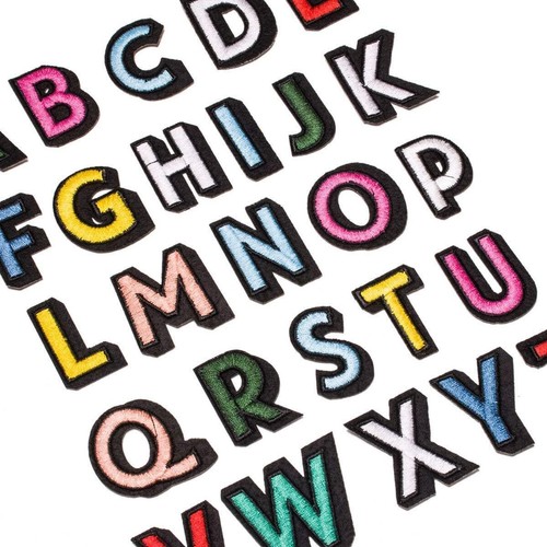26pcs A-Z Alphabet Letters Patches Iron on Applique Sewing Badge DIY Clothing - Picture 65 of 68