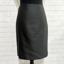 Valentino Roma Textured Dark Charcoal Gray Pencil Skirt Silk Blend Italy 44 US 8