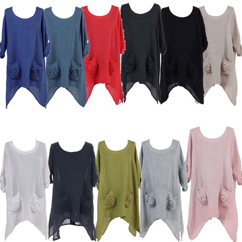 Ladies Italian Lagenlook Quirky Linen 