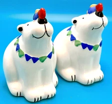 Salt & Pepper Shaker Set Polar Bears Coco Dowley Vintage New in Box