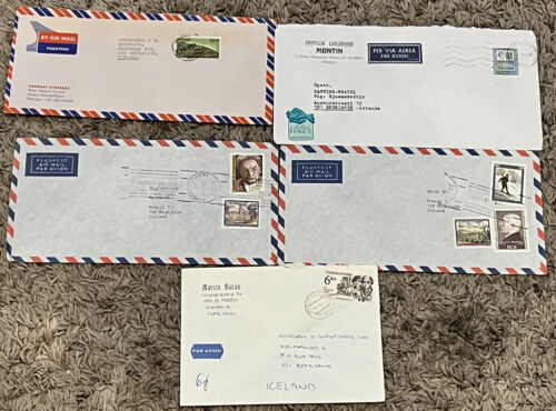 LOT OF 5 COVERS SENT TO ICELAND FROM 4 DIFFERENT COUNTRIES ITALY, INDIA, AUSTRIA - Afbeelding 1 van 7