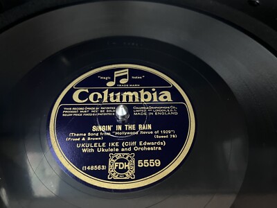Ukelele Ike Singing In The Rain/ Orange Blossom Time 78 Record (V+)