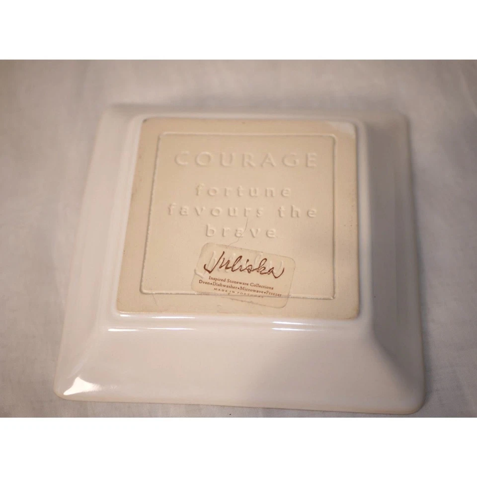 Juego de 4 platos de colección de gres Juliska citas inspiradoras Foto 4 de 4