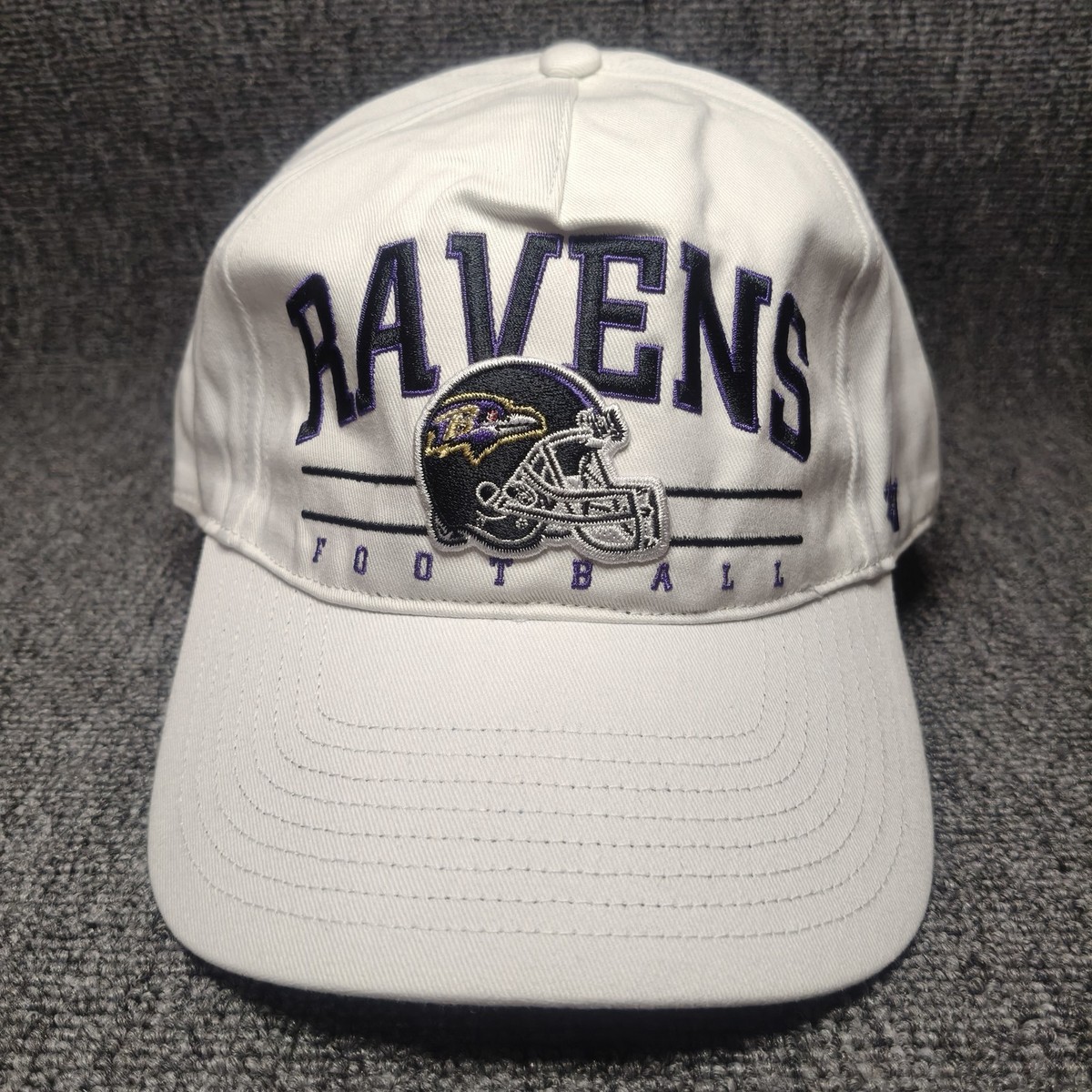 '47 Brand Baltimore Ravens NFL White Snapback Hat Cap Helmet Logo