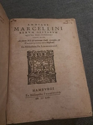 Rare 1609 Histoire Romaine Marcellinus Impression Hambourg Vélum d'époque - Photo 1/4