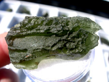 27.3 carats 31x12x11mm MOLDAVITE from Czech Republic Meteorite impact with COA