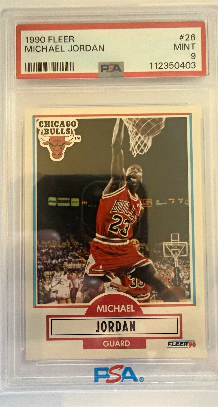 1990 FLEER #26 MICHAEL JORDAN CHICAGO BULLS PSA 9 BASKETBALL BASE SET