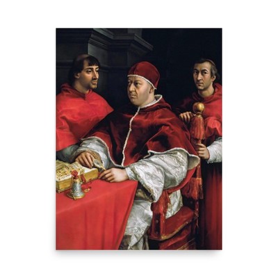 Portrait of Pope Leo X Raphael Raffaello Sanzio Christian Catholic Art