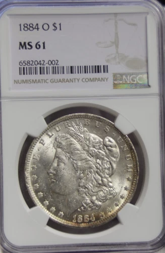 1884 O US Morgan Silver Dollar $1 NGC MS61