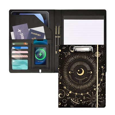 Clipboard Folio with Notepad and Pocket Leather Storage Clipboard Binder Padf...