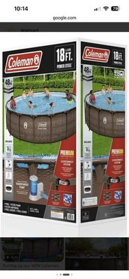 #ad Coleman Power Steel Deluxe Above Ground Swimming Pool 18ft x 48in $450.00
