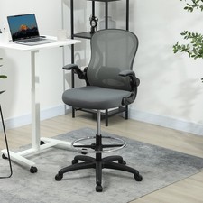 Tall Office Chair Draughtsman Chair w/ Lumbar Support Wheels Refurbished