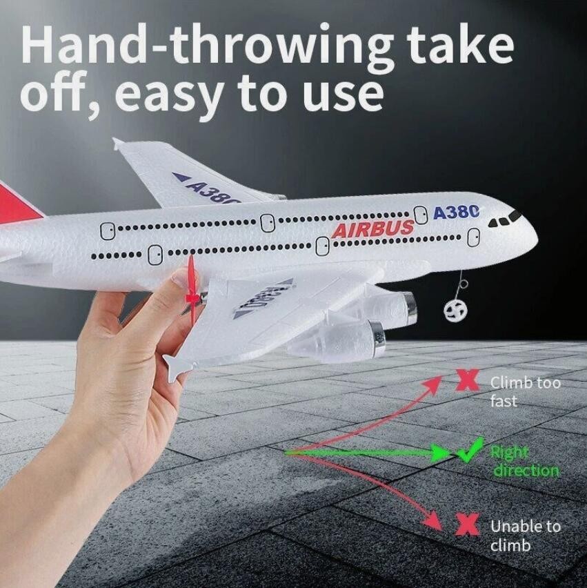 2.4G RC Plane Airbus A380 2CH 6-Axis Gyro 420MM Wing Remote Control Airliner