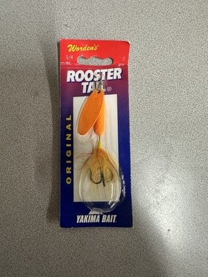Worden's Rooster Tail Spinner 1/4 oz Orange Yellow White Painted Blade 212GOR