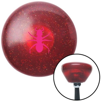 Pink Ant Red Retro Metal Flake Shift Knob w/ M16x1.5 Insert Shifter Auto Manual