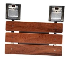 Folding Shower Seat Wooden Wall Mounted Bench Bathroom Stool - Teak