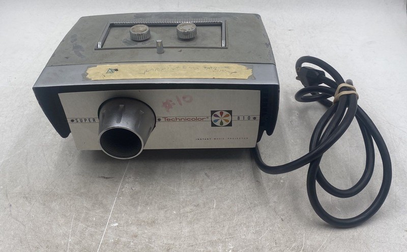 Vintage Super Technicolor 810 Gray Black Instant Film Movie Projector