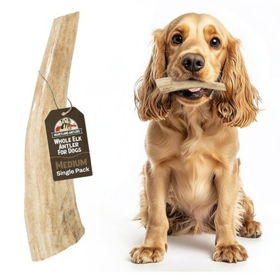 Heartland Elk Antlers for Dogs - Daily Dental Care Chews for Aggressive Chewe...