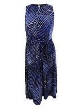Lauren by Ralph Lauren Women's Belted Printed Jersey Dress