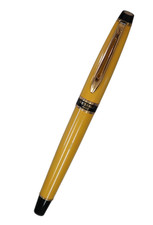 Waterman Expert Fountain Pen Yellow Black Trim Medium Pt In Box