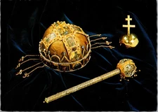 Postcard Hungary Magyar Hungarian Crown Scepter and Globe