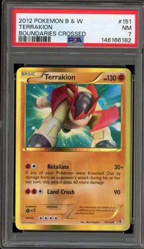 Pokemon Terrakion Boundaries Crossed Holo Secret Rare #151 PSA 7
