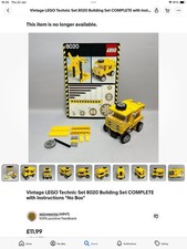 Vintage Technic Lego 8020:  Universal Set with instructions & box. 100% complete