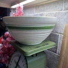 Green stripe Hull Beehive bowl 8.5”