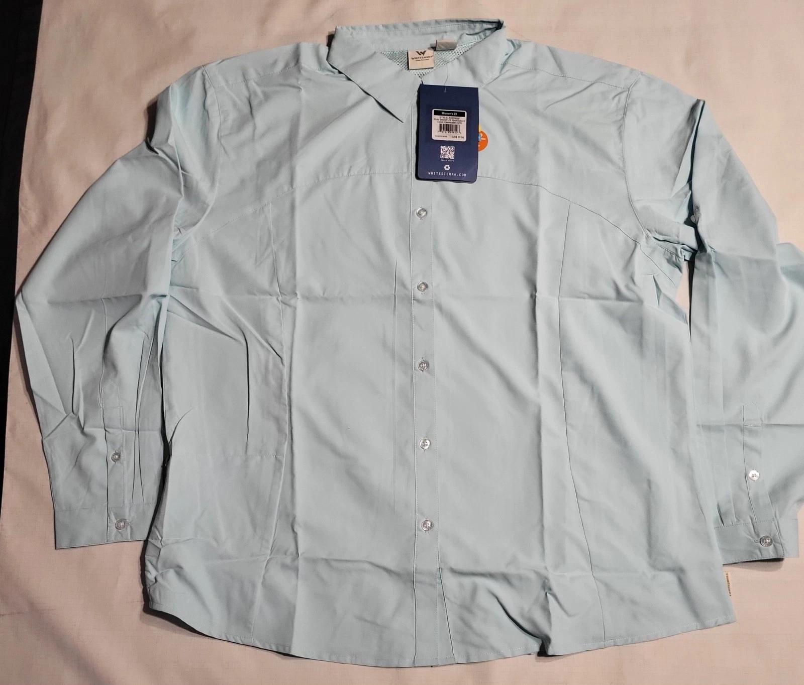 2X Mint Green Hiking Shirt UPF 30 Sunwear NEW ships free