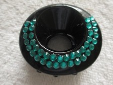 CLOSEOUT 12 NEW BLACK COLOR PLASTIC OVAL HAIR CLIP / FLAT COMB / COLOR STONE