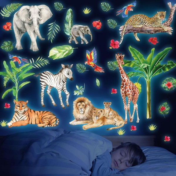Wandtattoo Dschungeltiere Leuchtend Wandaufkleber FüR Kinderzimmer MäDchen-image