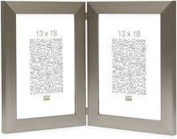 Doppelrahmen S41VD1 Silber 2 Fotos 15X20 Cm Hochformat