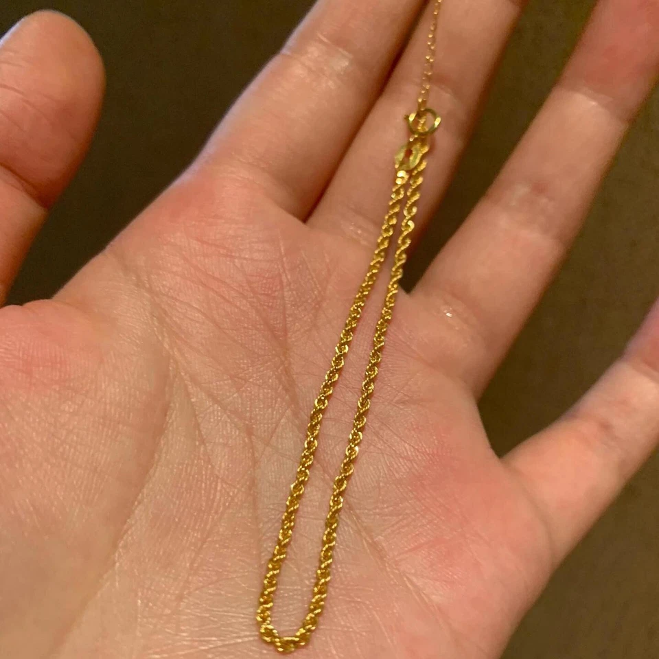 Real Solid 18k Gold Twist Chain Bracelet Charm Fine Jewelry - Image 4 of 4