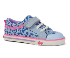 See Kai Run Kristin Sky Blue/Leopard Sneakers Girls FULL SIZE