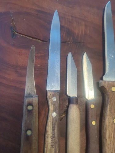 Vintage Wood Handled Knives Kitchen Butcher Lot Of 8 - Picture 7 of 7