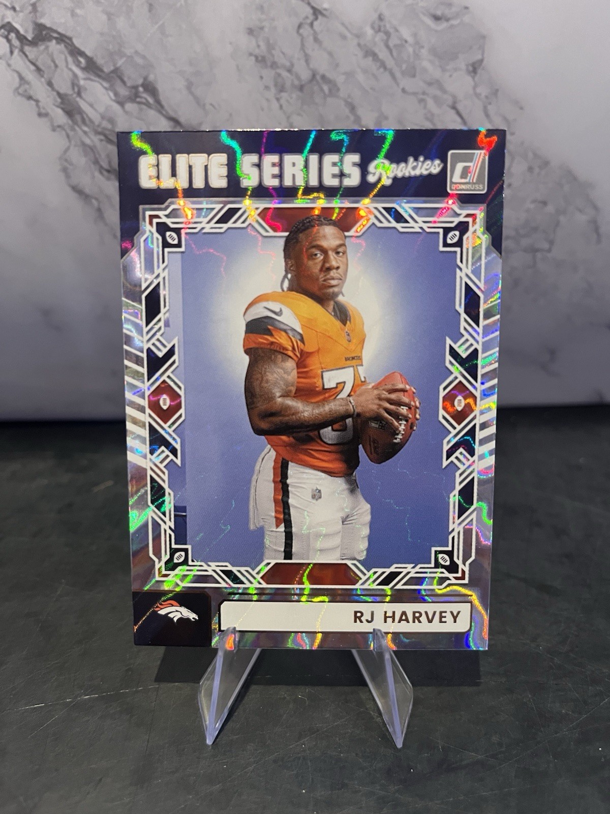 2025 Donruss Football - Elite Series Rookies RJ Harvey #ESR-RHY (RC), Fast Ship!