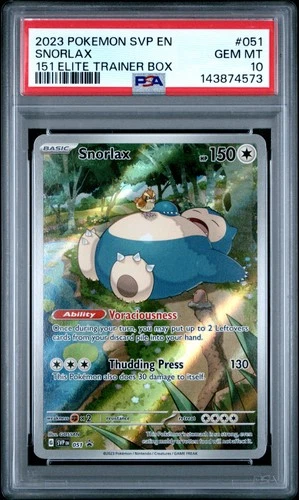 2023 POKEMON SVP EN-SV BLACK STAR PROMO 151 ELITE TRAINER BOX SNORLAX PSA 10