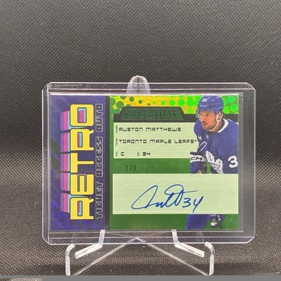 23-24 UD Credentials Retro Ticket Access Autograph Green Auston Matthews 1/3
