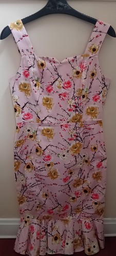Joe Browns UK 12 ROMANCE IN BLOOM PINK FLORAL DRESS Square Neck Super Pretty - Picture 3 of 22