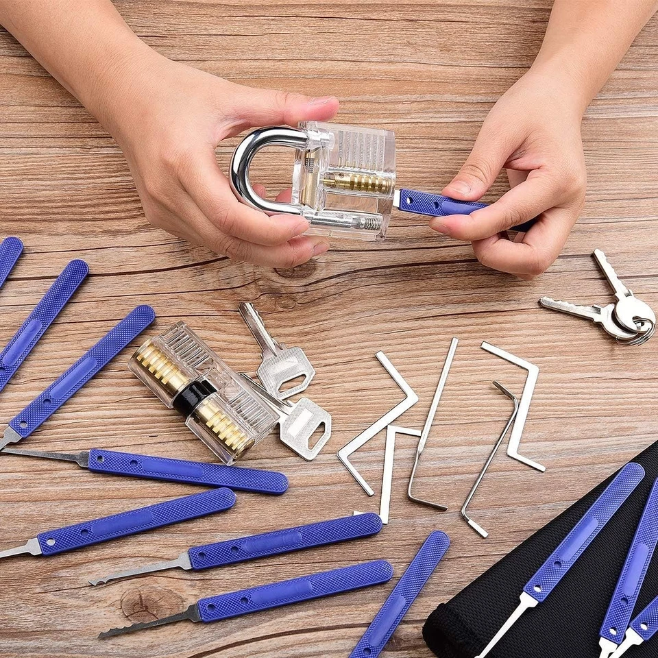 Dietrich 36 Pcs Profi Lockpicking Set 4 Transparente Schlösser Verschlusshülsen - Bild 2 von 4