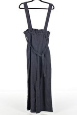 NWT Forever 21 Long Woven Navy/Cream Wide Leg Pants Size S Inseam 30" Rise 14"