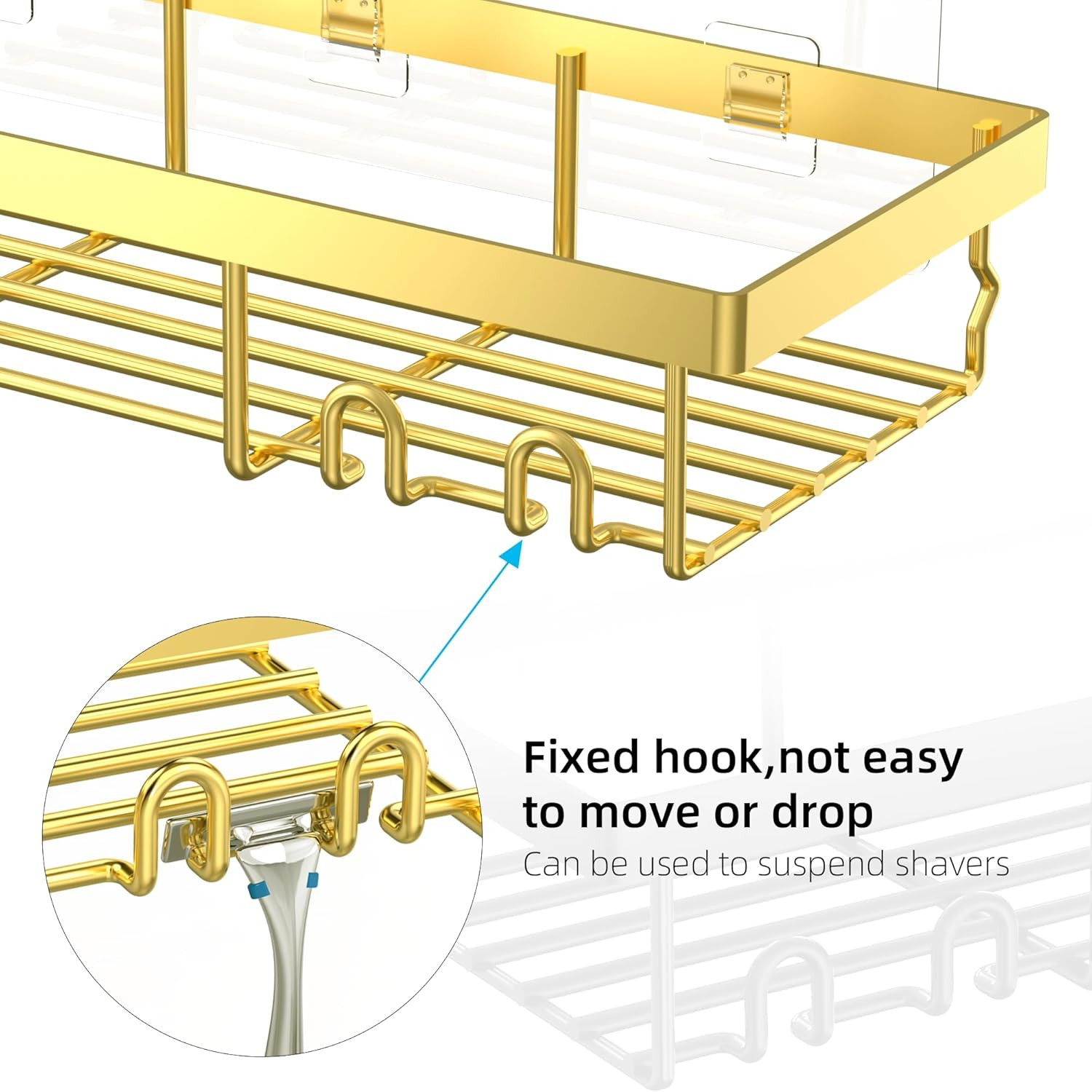 3-Pack Shower Caddy Basket Shelf with Soap Holder, No Drilling Traceless Adhesiv