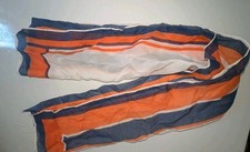 Vintage 70s Designers Collection Scarf 11.5  X 41  Japan Orange Blue Striped Mod