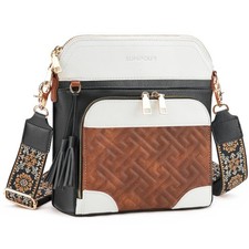 Crossbody Purse for Women Vegan Leather Medium Crossbody Bag with Built-in RF...