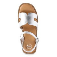 Wonder Nation Youth Girl Fashion Sandal Cutout Buckle Closure Silver Size 1