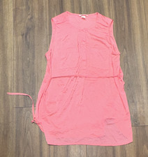 H&M Maternity Size L Pink Shift Dress Sleeveless Round Neck Knee Length Tie