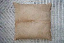 Frette Luxury Bohemian Cushion w/ Zip 19" Square Pillow Linen & Baby Calf Front