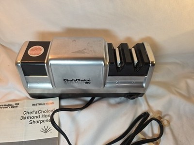 Vintage Chef's Choice Chrome Diamond Hone Knife Sharpener Model 100 Heavy Duty