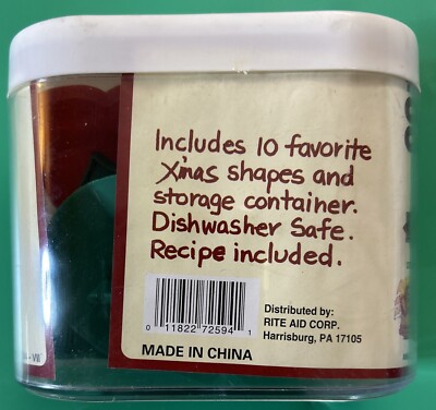 Rite Aid 11 Piece Christmas Cookie Cutter Set - Rite Aid Brand- Vintage