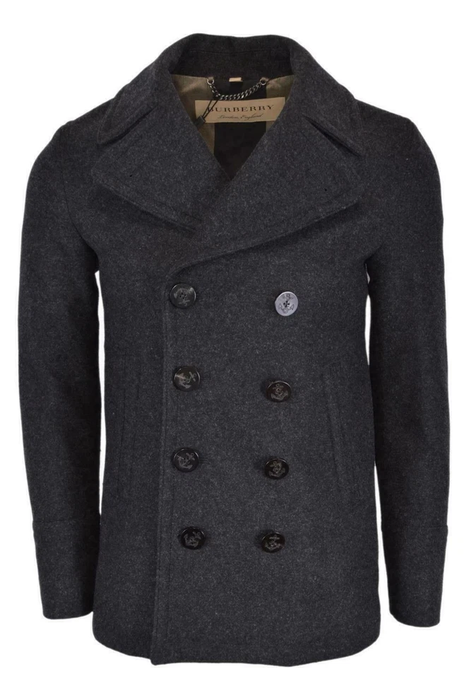 NWT BURBERRY MENS WOOL CASHMERE PEA COAT SZ US 44 EU 54 - Image 2 of 4